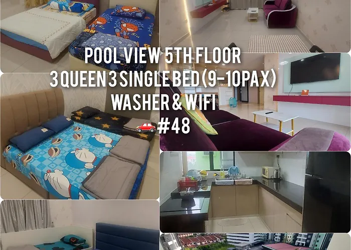 Homestay Comfy Condo With Waterpark, Pool, Playground & Gym
